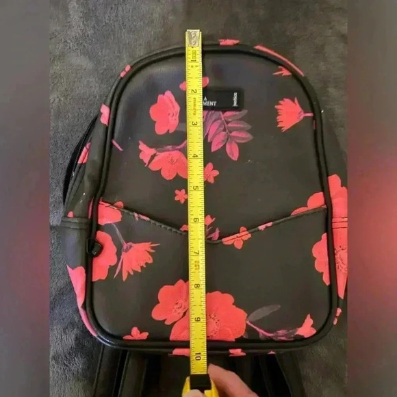 Justice Backpack purse, adj. straps, black, fuschia, pink - Picture 3 of 5